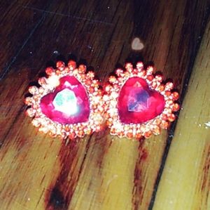 8k Gold Plated Ruby Earrings